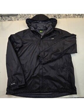Koppen Men's Black Hooded Jacket, Full Front Zip Size XL